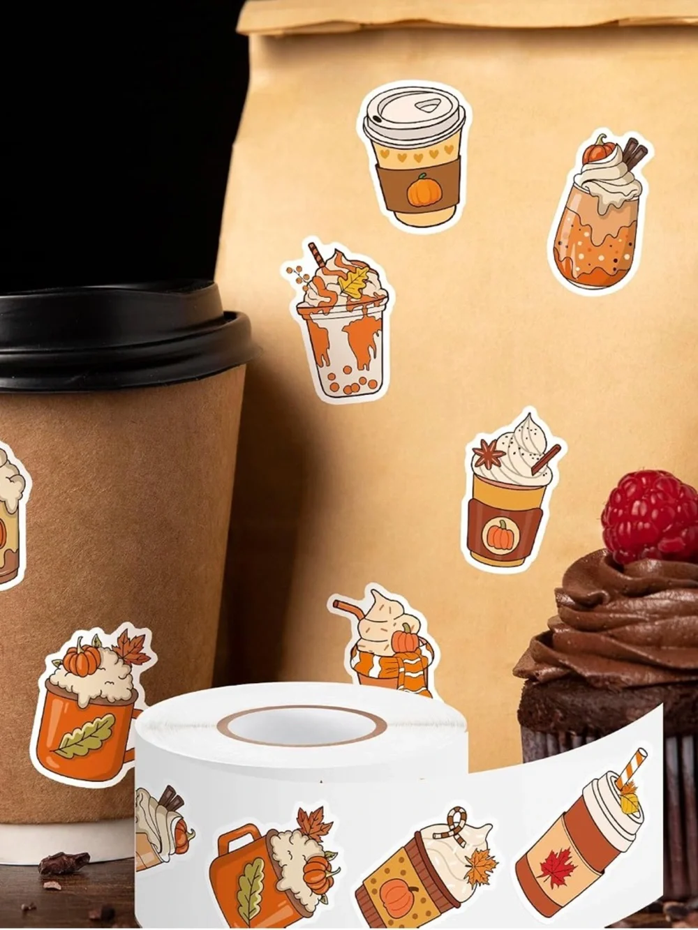 NEW!☕️50 PUMPKIN SPICE LATTE STICKERS